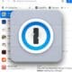 1password logo icon and blurred background