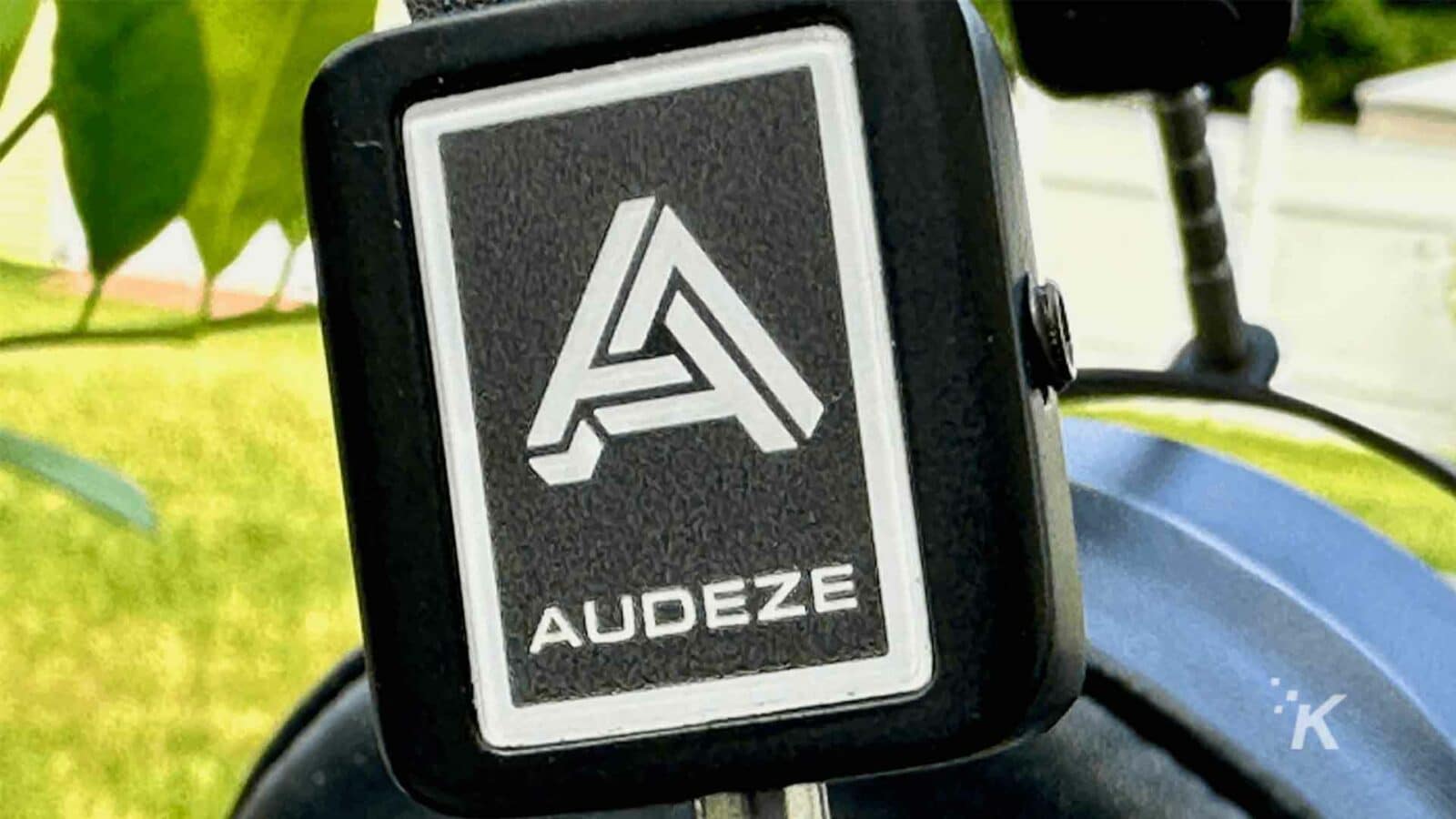 Close-up of the Audeza logo.
